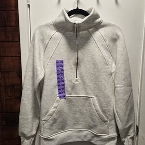 Danskin White Zip-Neck Athletic Pullover